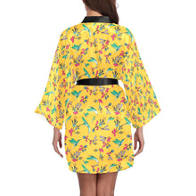 Load image into Gallery viewer, Swift Pastel Yellow Long Sleeve Kimono Robe Long Sleeve Kimono Robe e-joyer 
