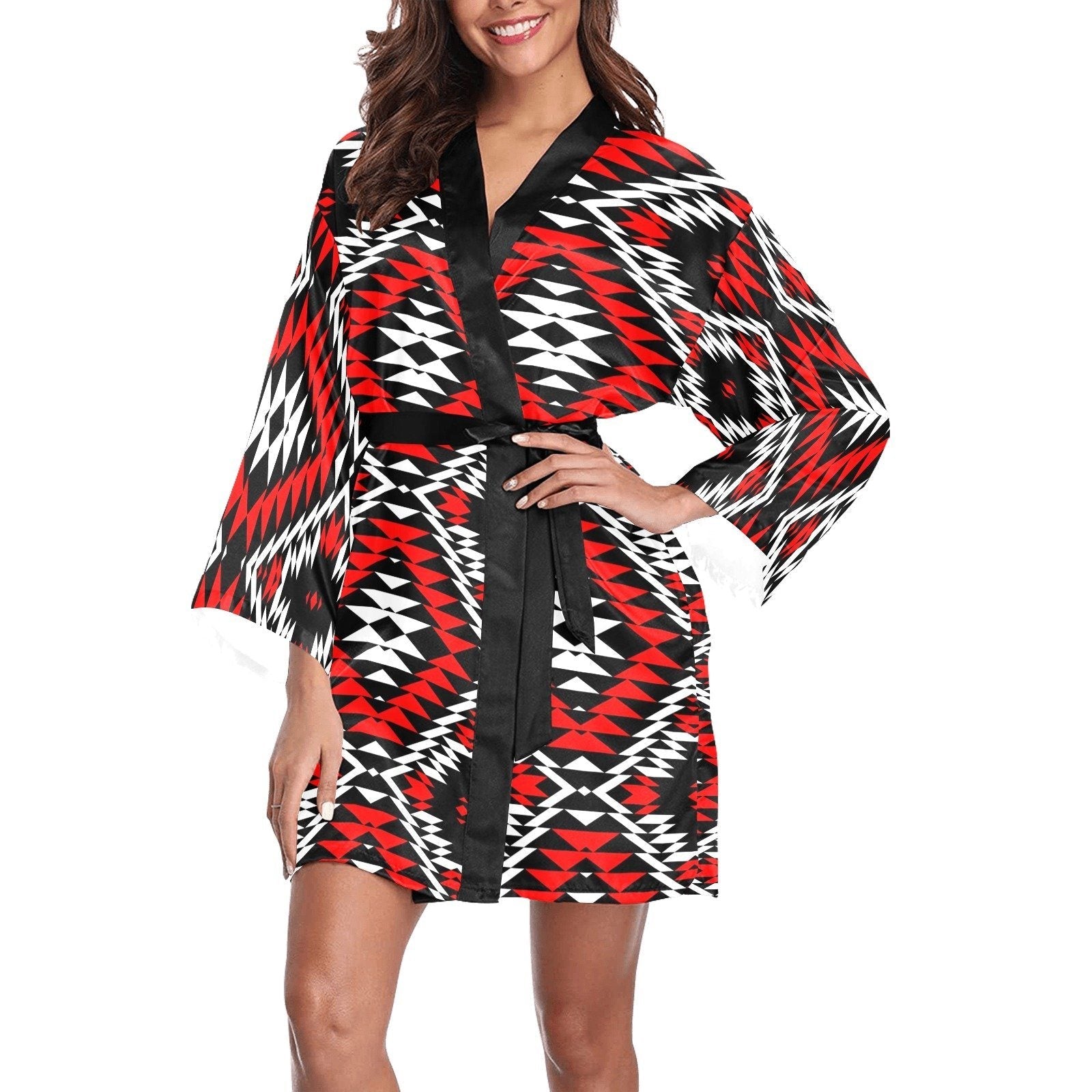 Taos Wool Long Sleeve Kimono Robe Long Sleeve Kimono Robe e-joyer 