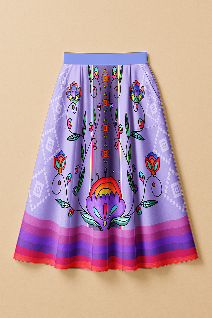 Threaded Whispers Bright Luxe Midi Skirt