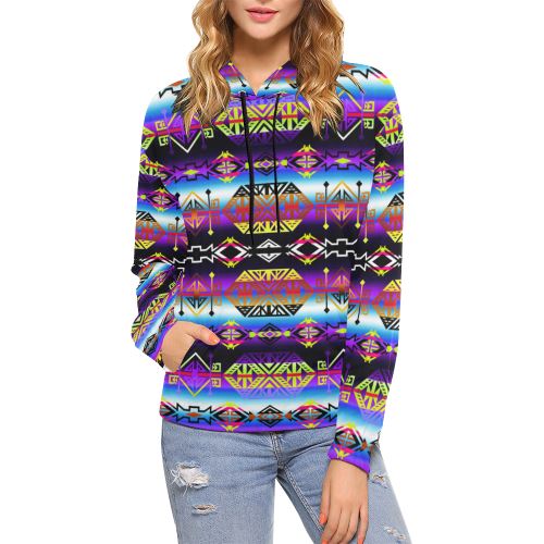 Trade Route West All Over Print Hoodie for Women (USA Size) (Model H13) All Over Print Hoodie for Women (H13) e-joyer 