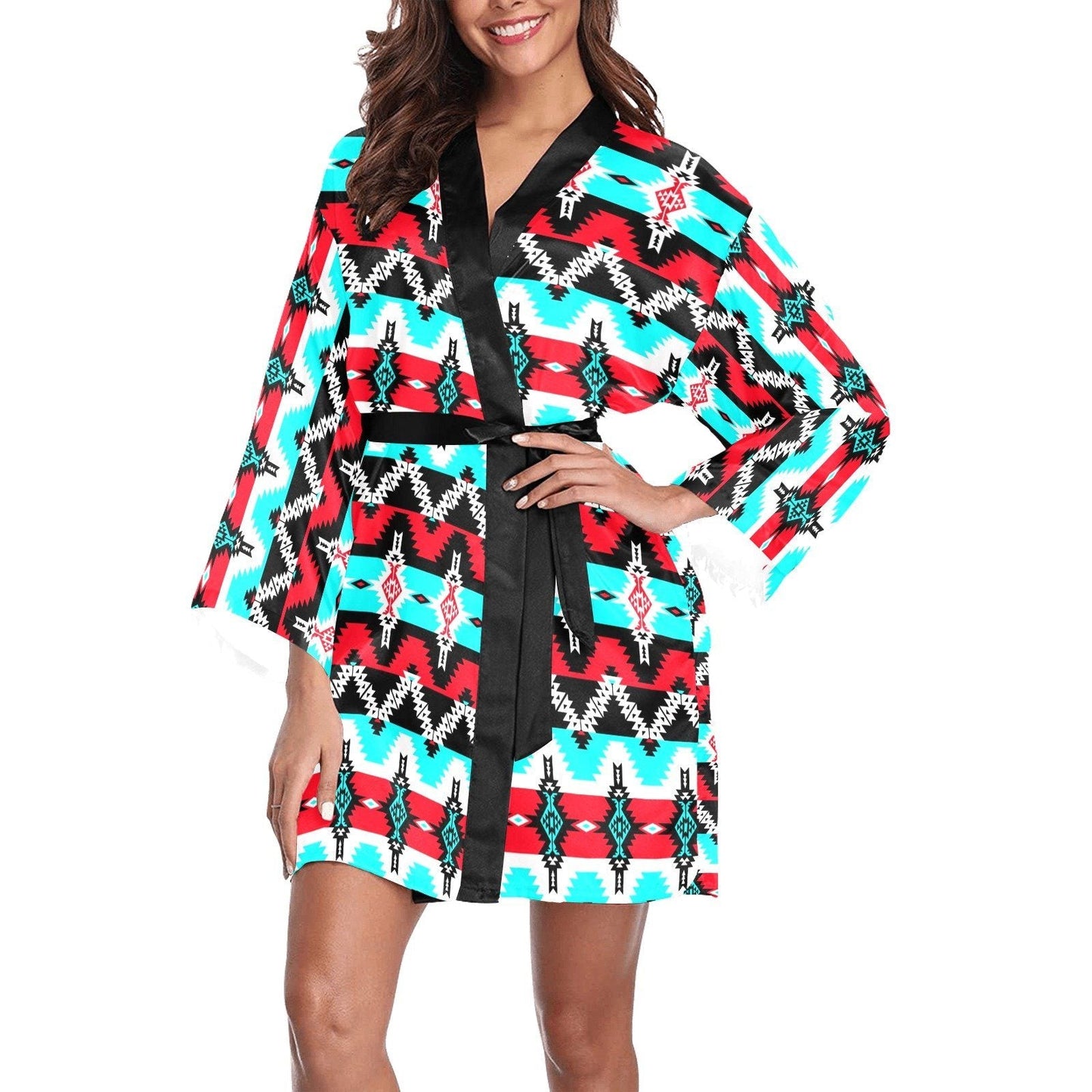 Two Spirit Dance Long Sleeve Kimono Robe Long Sleeve Kimono Robe e-joyer 