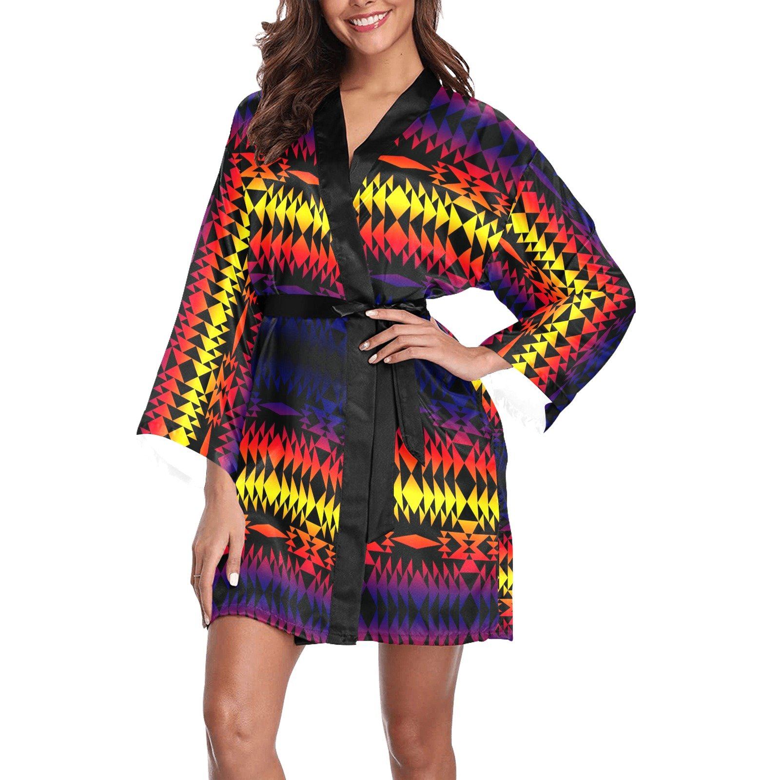 Two Worlds Apart Long Sleeve Kimono Robe Long Sleeve Kimono Robe e-joyer 