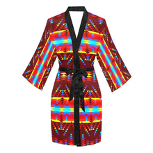 Load image into Gallery viewer, Visions of Lasting Peace Long Sleeve Kimono Robe Long Sleeve Kimono Robe e-joyer 
