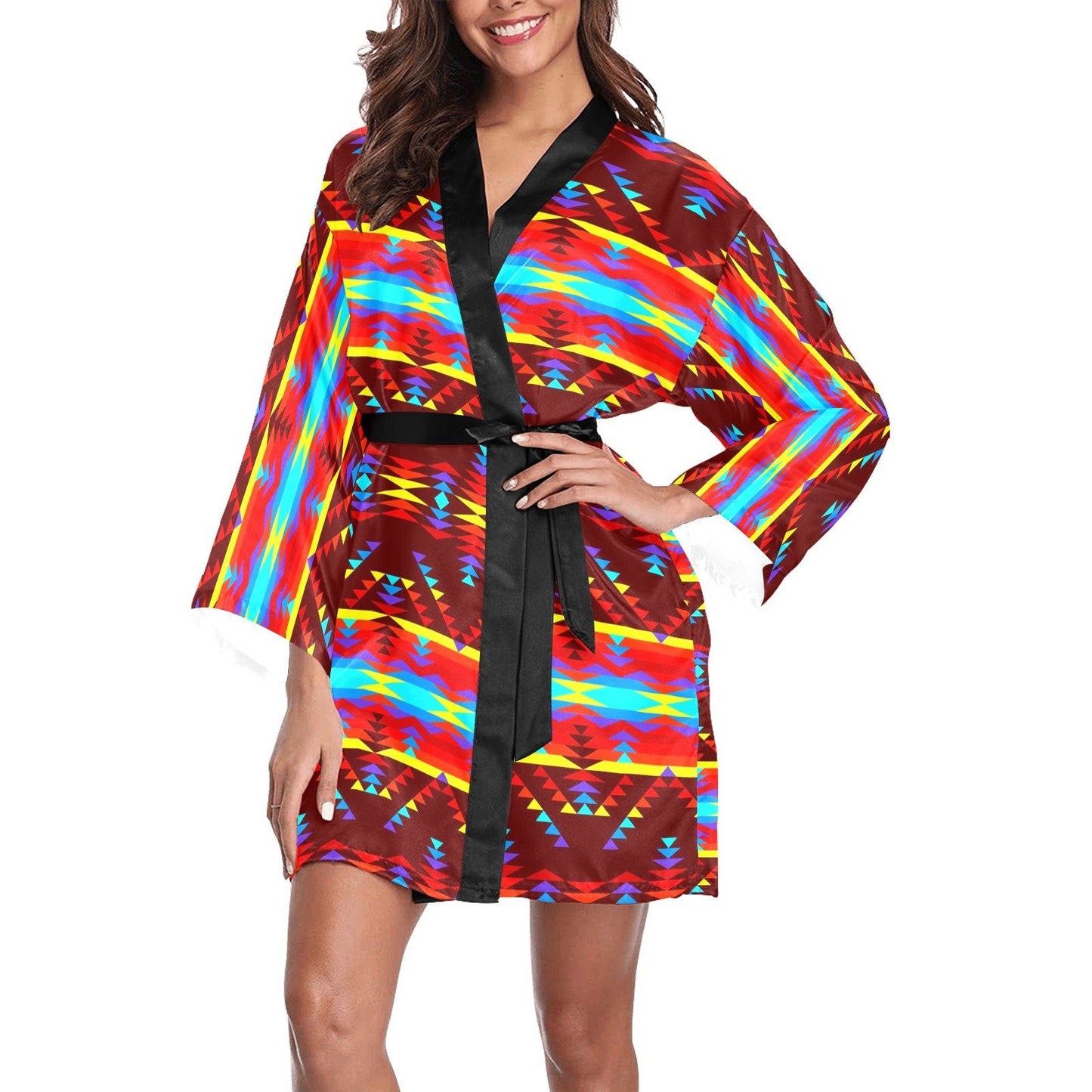 Visions of Lasting Peace Long Sleeve Kimono Robe Long Sleeve Kimono Robe e-joyer 