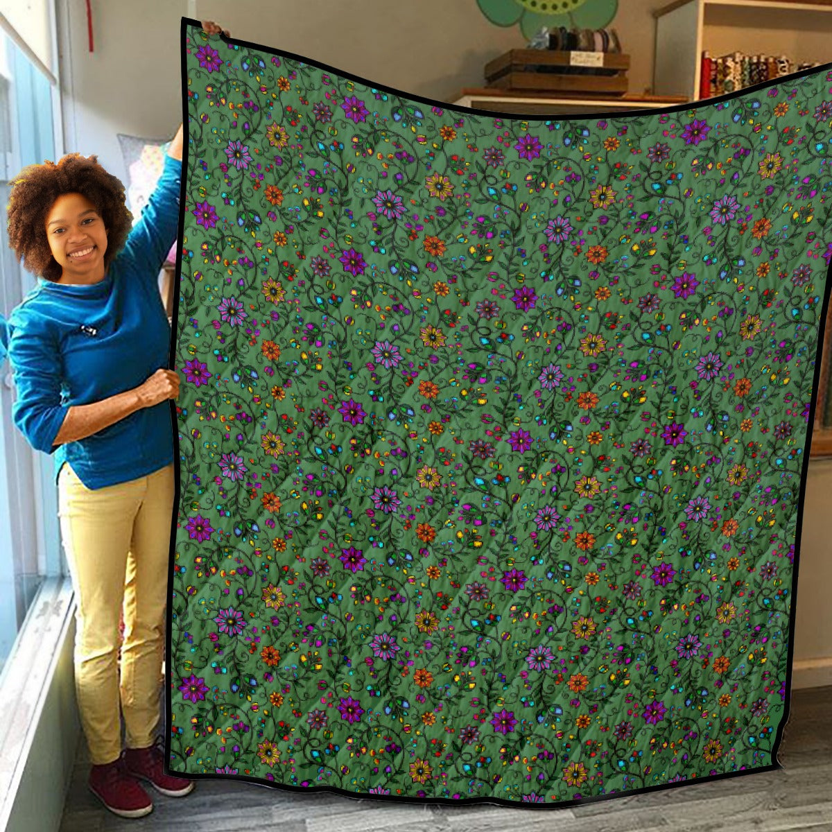 Prairie Paintbrush Sage Lightweight Quilt