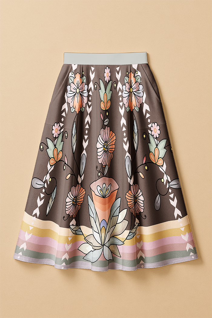 Whispers of the Willow Earthy Luxe Midi Skirt