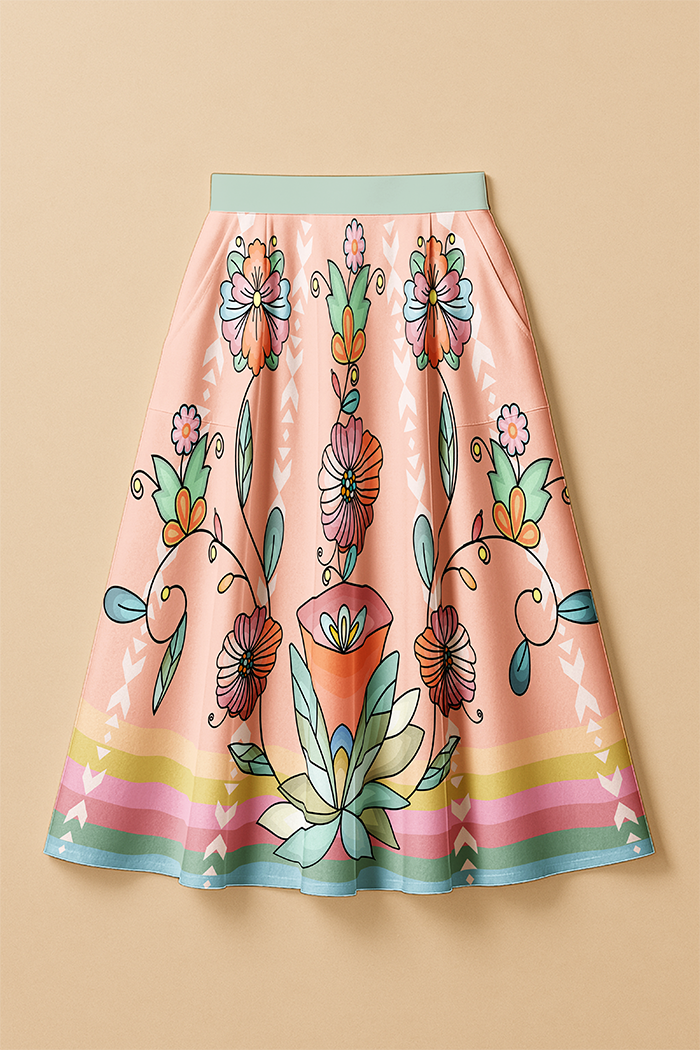 Whispers of the Willow Pastel Luxe Midi Skirt