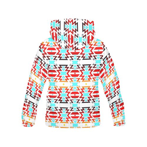 White Fire and Sky All Over Print Hoodie for Women (USA Size) (Model H13) All Over Print Hoodie for Women (H13) e-joyer 