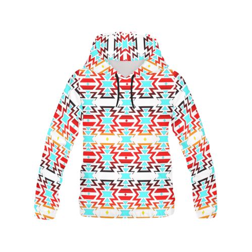 White Fire and Sky All Over Print Hoodie for Women (USA Size) (Model H13) All Over Print Hoodie for Women (H13) e-joyer 