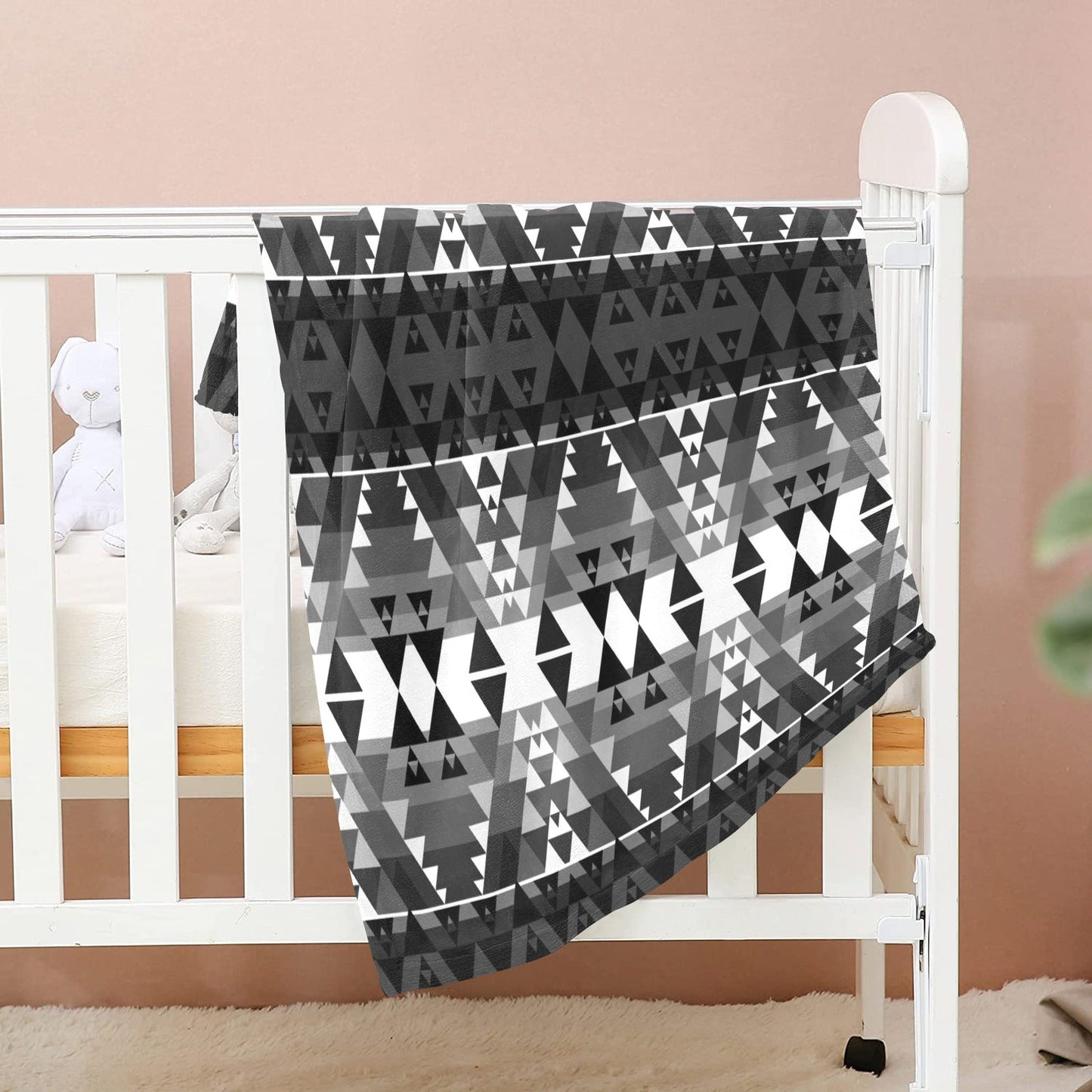 Writing on Stone Black and White Baby Blanket 30"x40" Baby Blanket 30"x40" e-joyer 