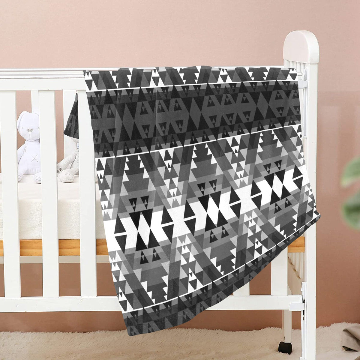 Writing on Stone Black and White Large Baby Blanket by 49 Dzine (image 2)