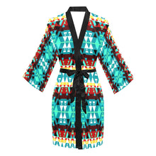 Load image into Gallery viewer, Writing on Stone Wheel Long Sleeve Kimono Robe Long Sleeve Kimono Robe e-joyer 
