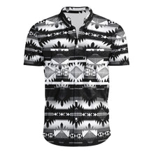 Load image into Gallery viewer, Okotoks Black Hawaiian-Style Button Up Shirt
