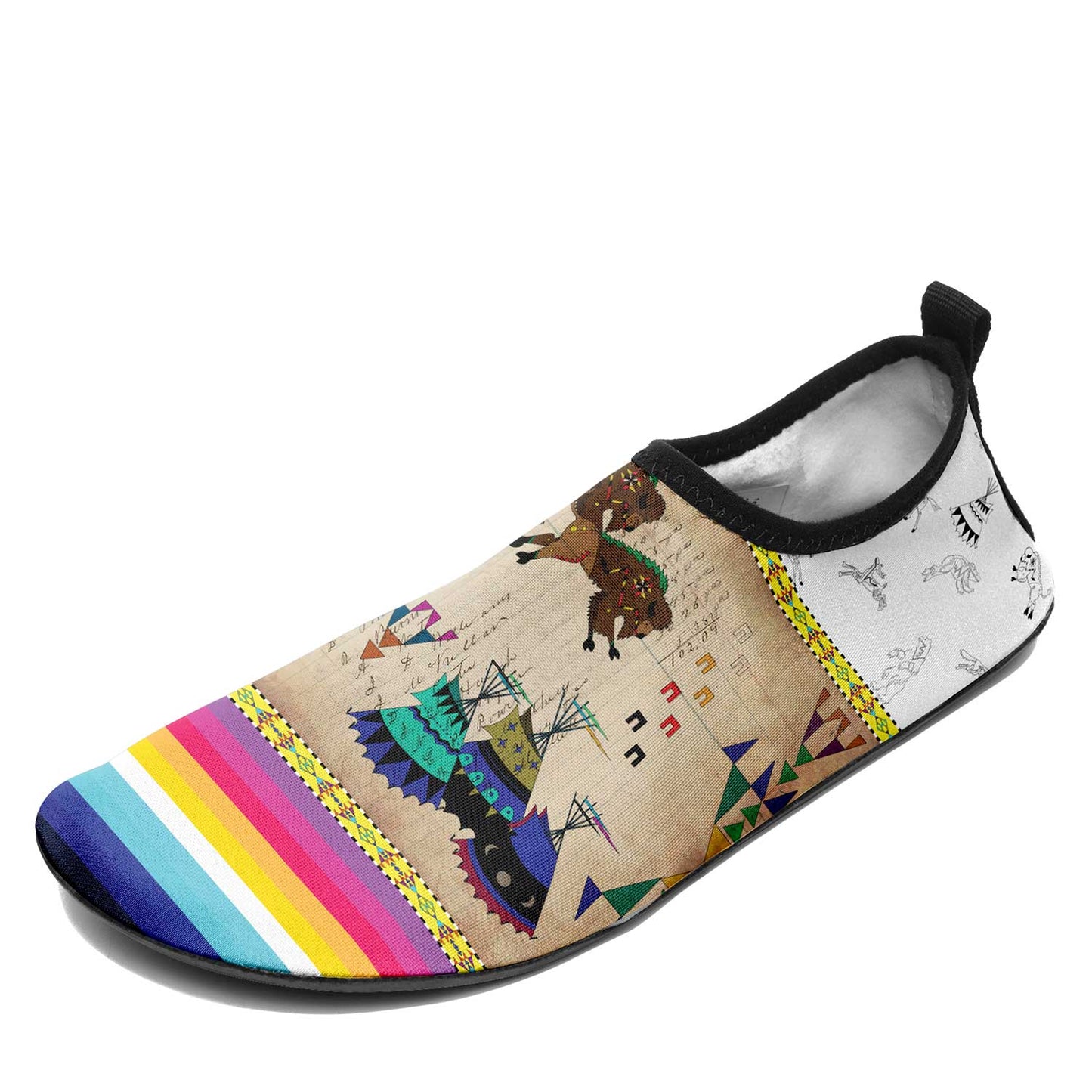 Buffalos Running White Clay Kid's Sockamoccs