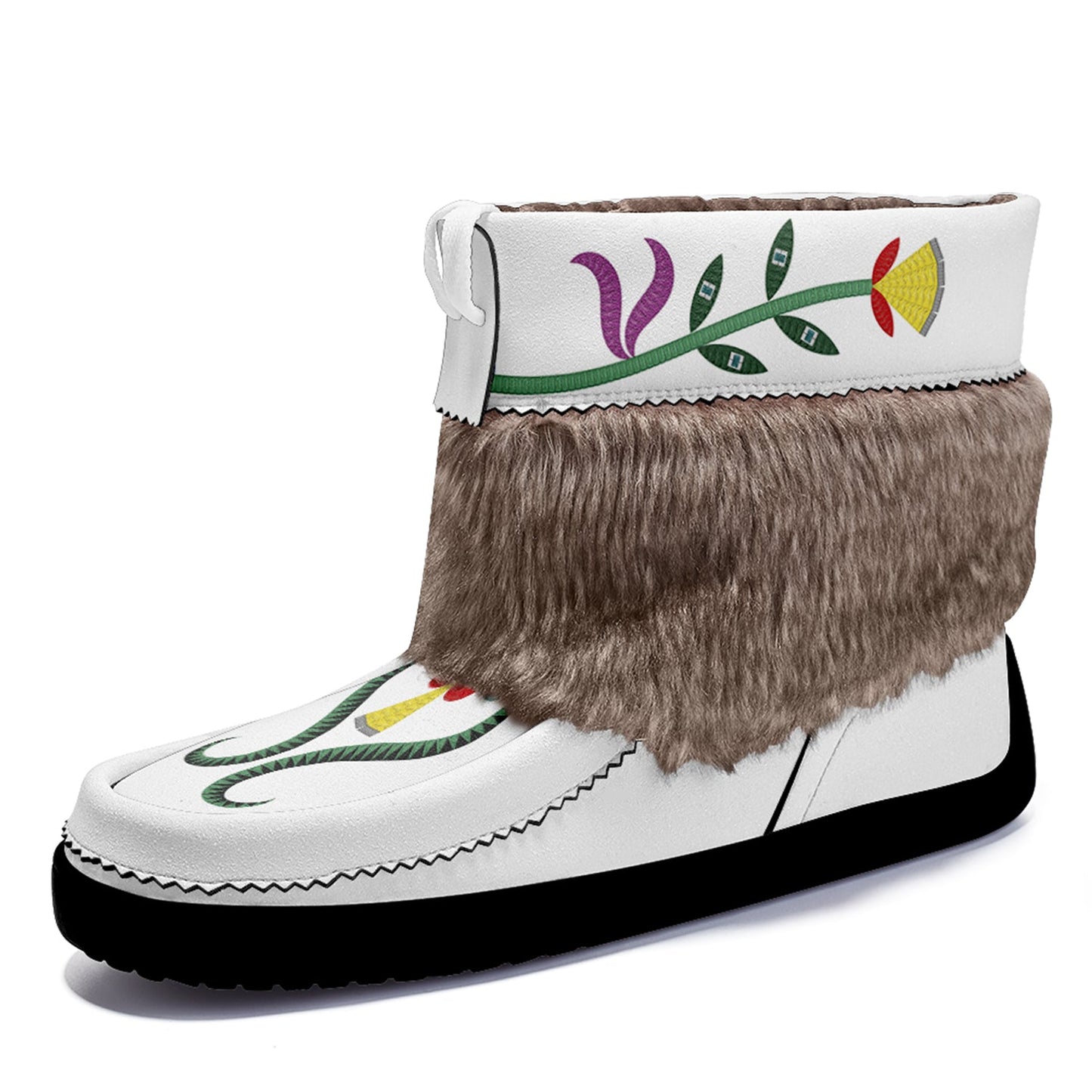 Quill With The Ancestors Real Leather MoccaLux Short Style with Fur