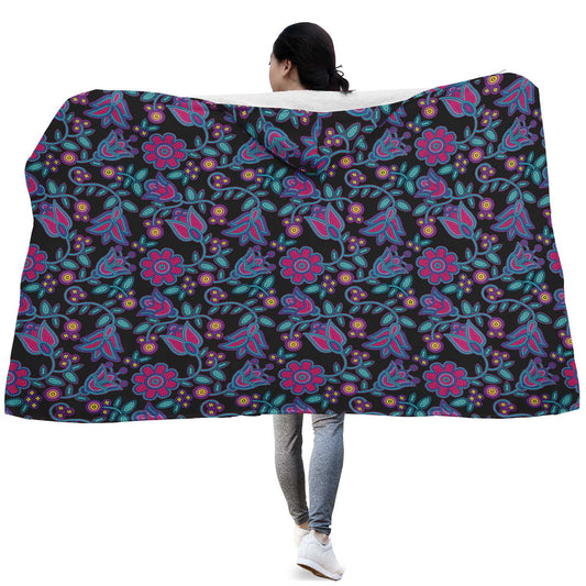 Beaded Nouveau Coal Hooded Blanket