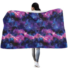 Load image into Gallery viewer, Animal Ancestors 1 Blue and Pink Hooded Blanket
