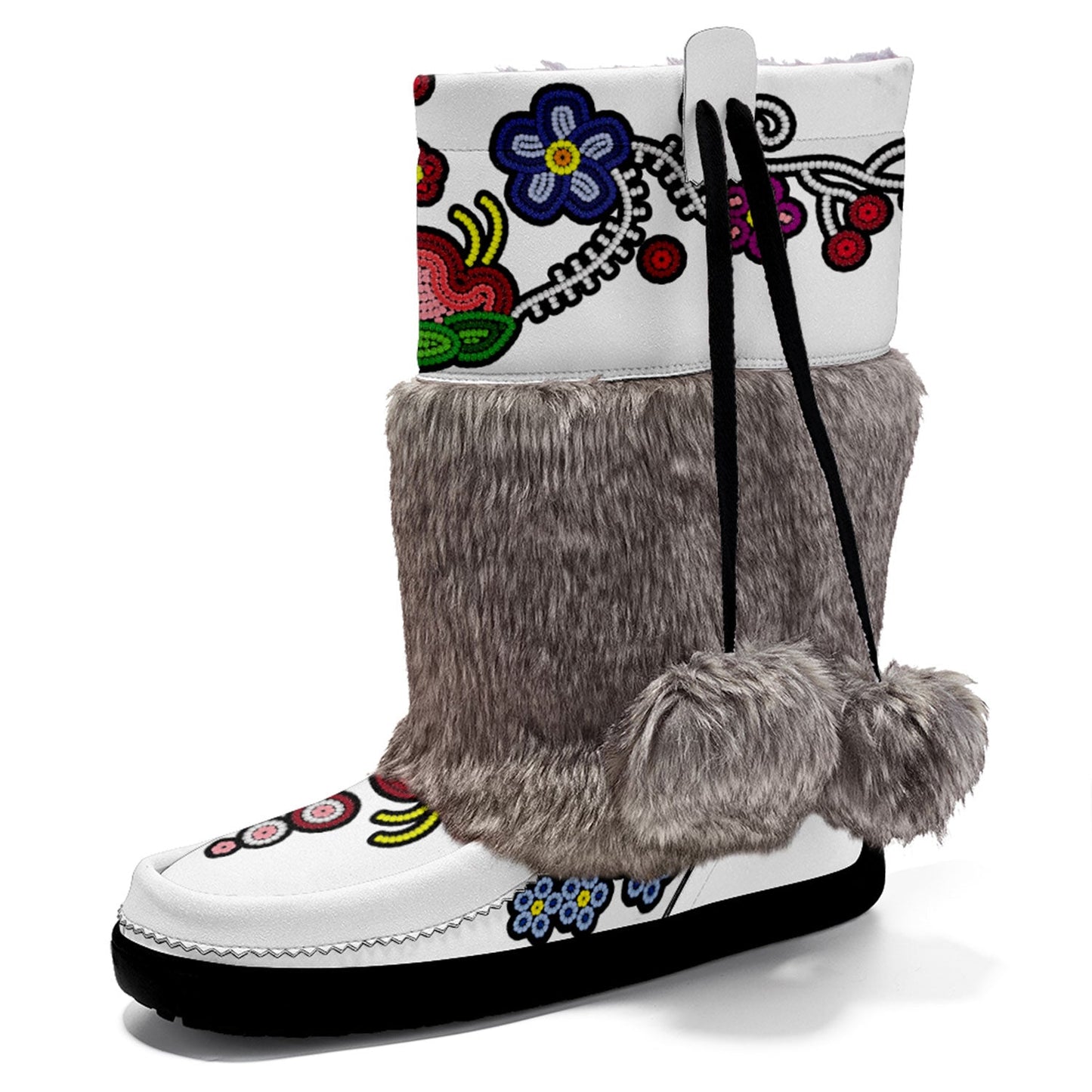 Beaded Gifts Real Leather MocLux with Fur