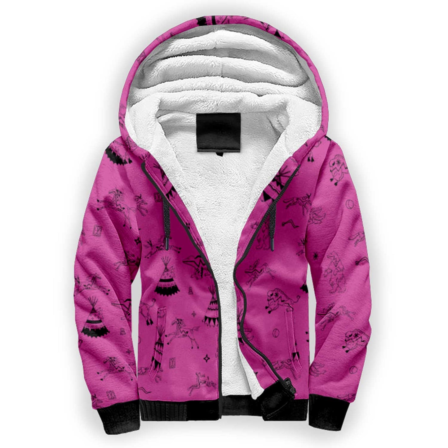 Ledger Dabbles Magenta Sherpa Hoodie