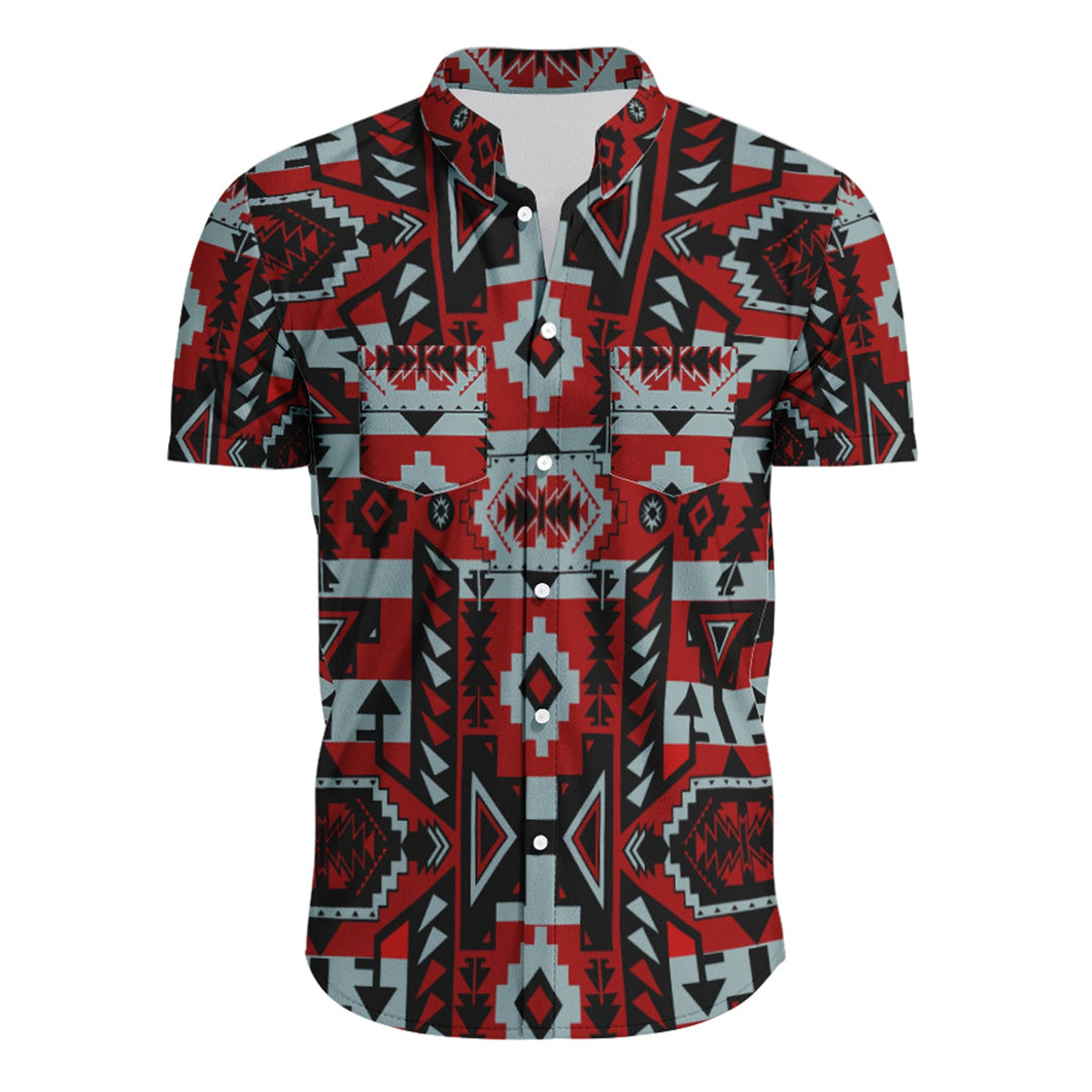 Chiefs Mountain Dark Sierra Hawaiian-Style Button Up Shirt