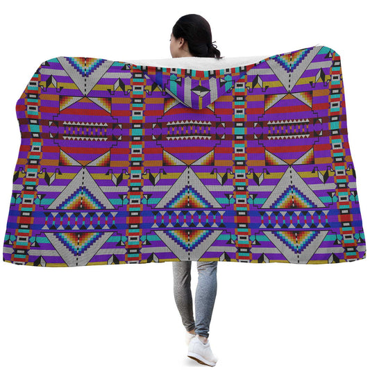 Medicine Blessing Purple Hooded Blanket