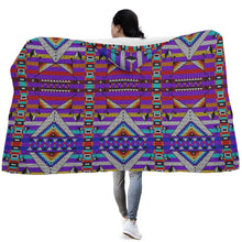 Load image into Gallery viewer, Medicine Blessing Purple Hooded Blanket
