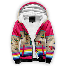 Load image into Gallery viewer, Bear Ledger Berry Sherpa Hoodie
