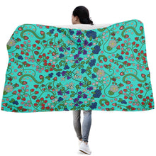 Load image into Gallery viewer, Grandmother&#39;s Stories Turquoise Hooded Blanket
