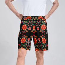 Load image into Gallery viewer, Floral Beadwork Six Bands Athletic Shorts with Pockets
