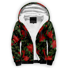 Load image into Gallery viewer, Poinsetta Parade Sherpa Hoodie
