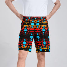 Load image into Gallery viewer, Black Fire and Sky Athletic Shorts with Pockets
