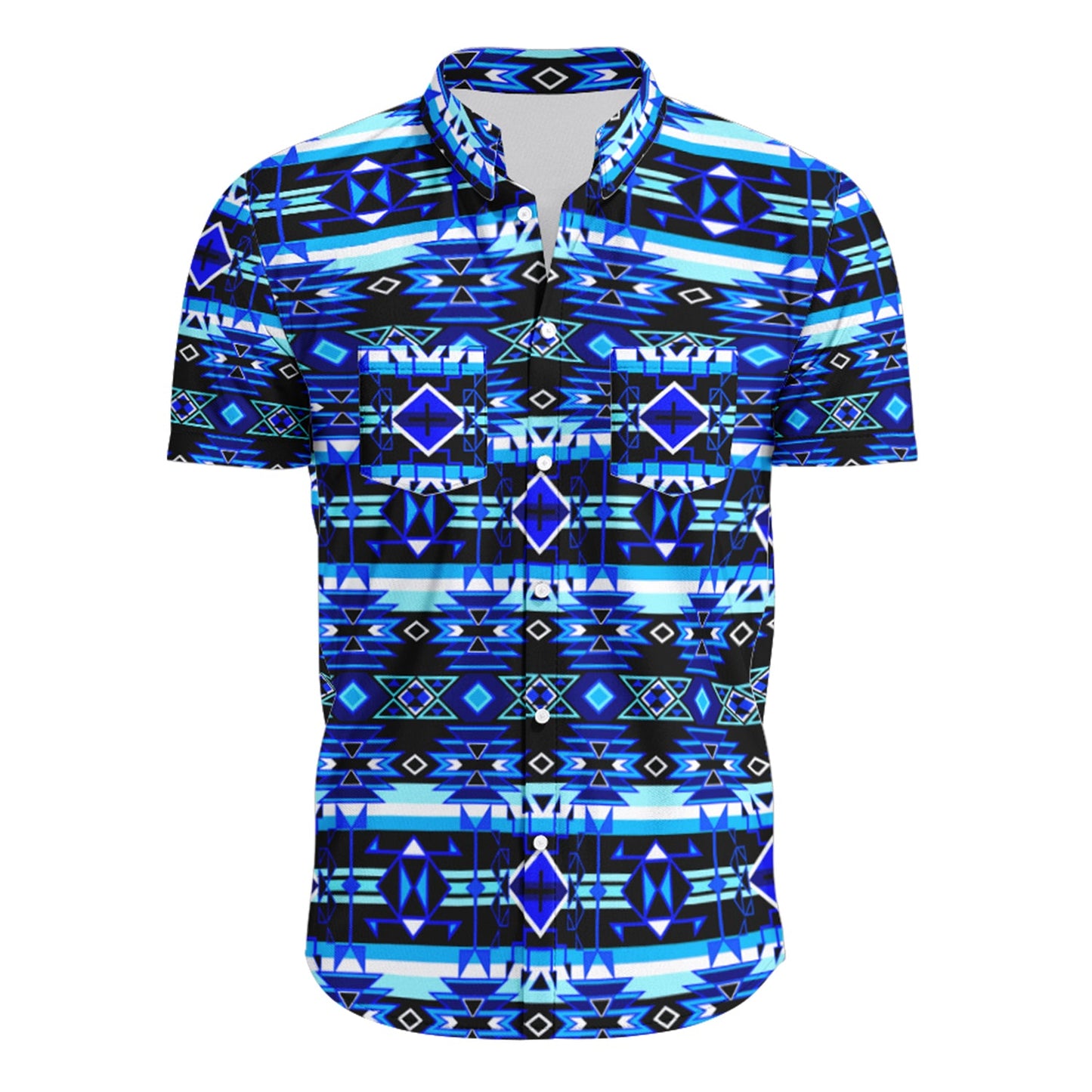 Force of Nature Winter Night Short Sleeve Button Up