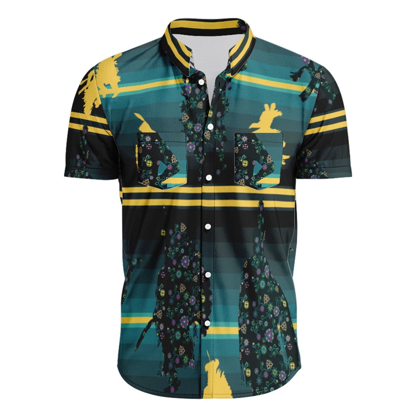 Dancers Inspire Green Short Sleeve Button Up
