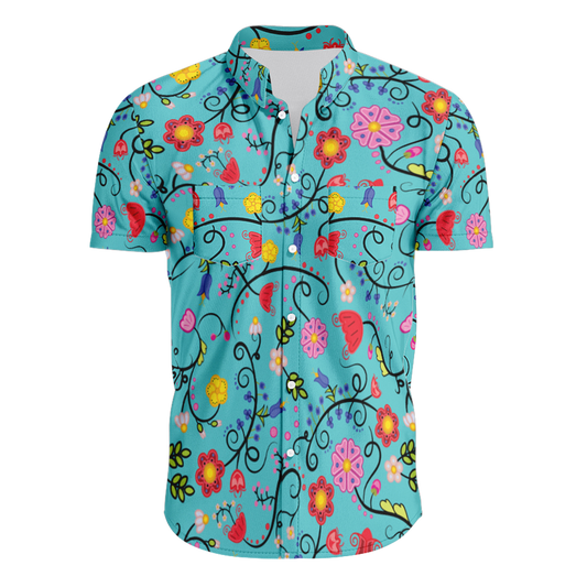 Nipin Blossom Sky Hawaiian-Style Button Up Shirt