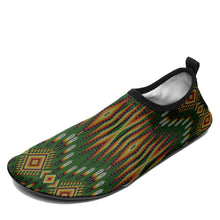 Load image into Gallery viewer, Fire Feather Green Kid&#39;s Sockamoccs Slip On Shoes
