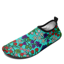 Load image into Gallery viewer, Takwakin Harvest Turquoise Kid&#39;s Sockamoccs Slip On Shoes
