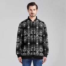 Load image into Gallery viewer, Black Fire and Gray Zippered Collared Lightweight Jacket
