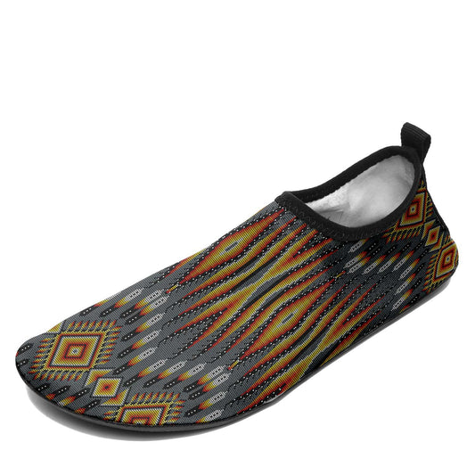 Fire Feather Grey Kid's Sockamoccs Slip On Shoes