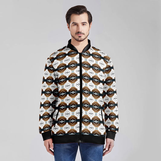 Cofitichequi White Zippered Collared Lightweight Jacket