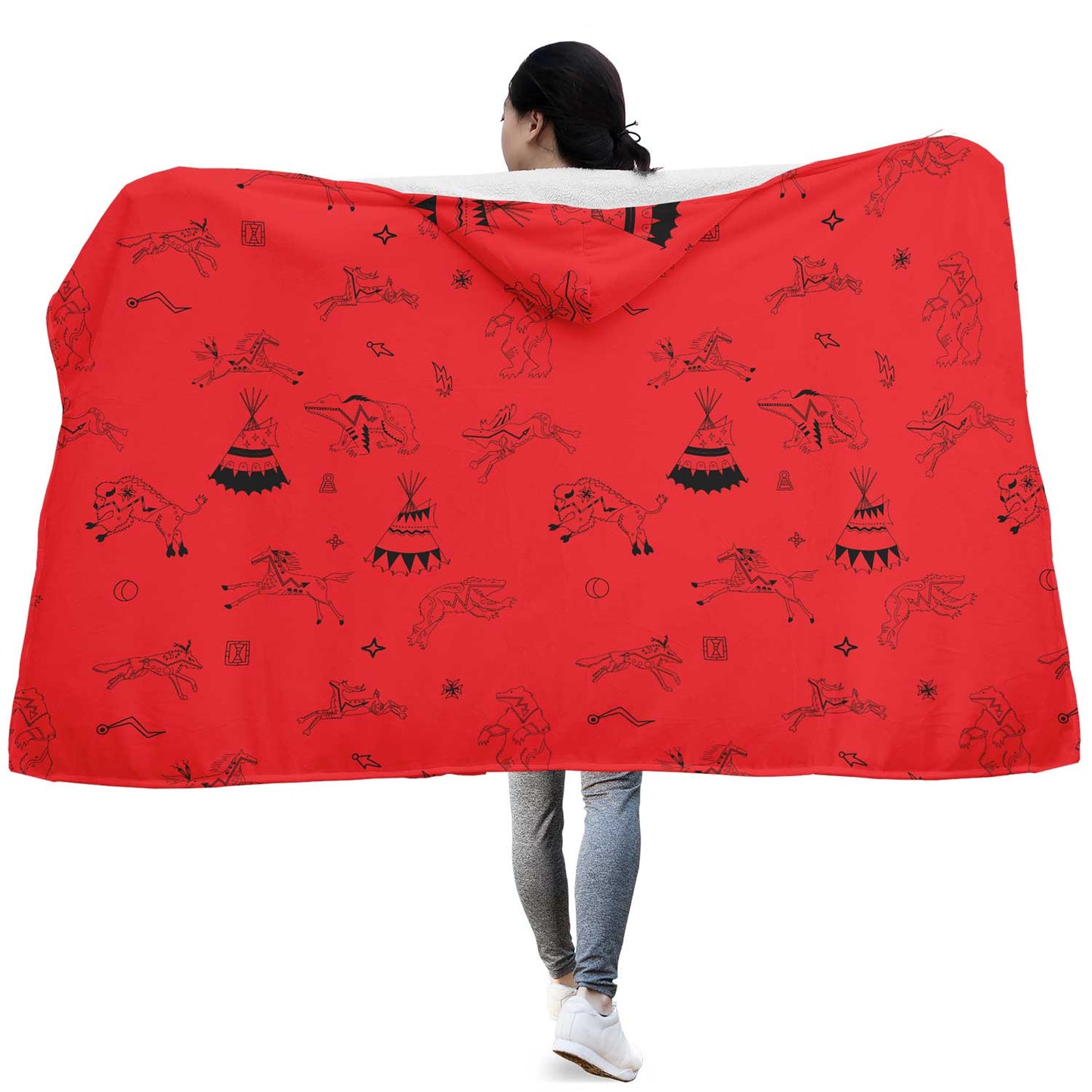 Ledger Dabbles Red Hooded Blanket