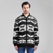 Load image into Gallery viewer, Okotoks Black and White Youth Zippered Collared Lightweight Jacket
