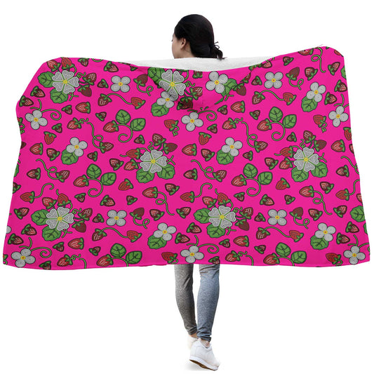 Strawberry Dreams Blush Hooded Blanket