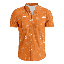 Load image into Gallery viewer, Ledger Dables Orange Hawaiian-Style Button Up Shirt
