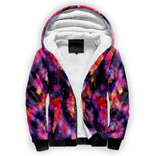 Load image into Gallery viewer, Animal Ancestors 9 Cosmic Swirl Purple and Red Sherpa Hoodie
