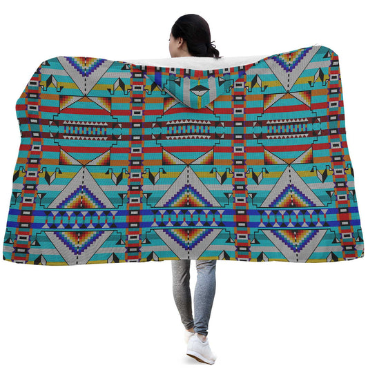 Medicine Blessing Turquoise Hooded Blanket