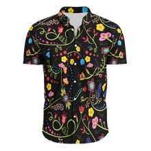 Load image into Gallery viewer, Fresh Fleur Midnight Hawaiian-Style Button Up Shirt
