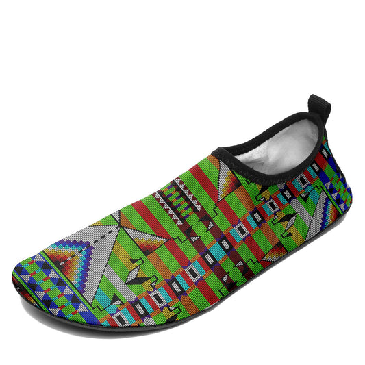 Medicine Blessing Lime Green Kid's Sockamoccs Slip On Shoes