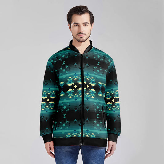 Inspire Green Zippered Collared Lightweight Jacket