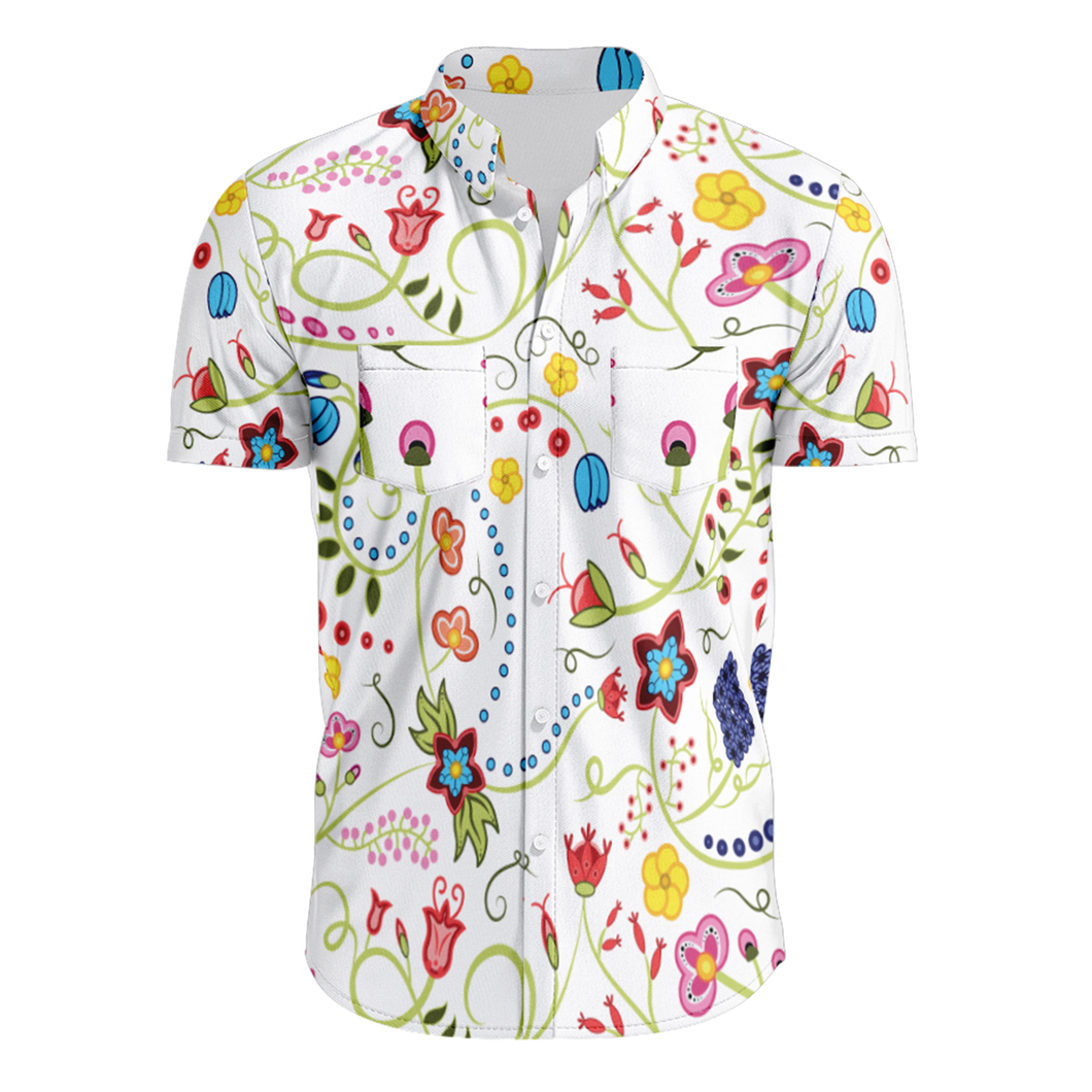 Fresh Fleur Hawaiian-Style Button Up Shirt