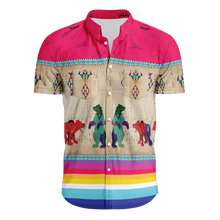 Load image into Gallery viewer, Bear Ledger Berry Hawaiian-Style Button Up Shirt
